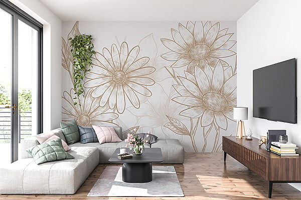 Disegno di fiori su sfondo bianco Disegno di fiori su sfondo bianco