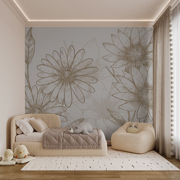 Disegno di fiori su sfondo bianco Disegno di fiori su sfondo bianco