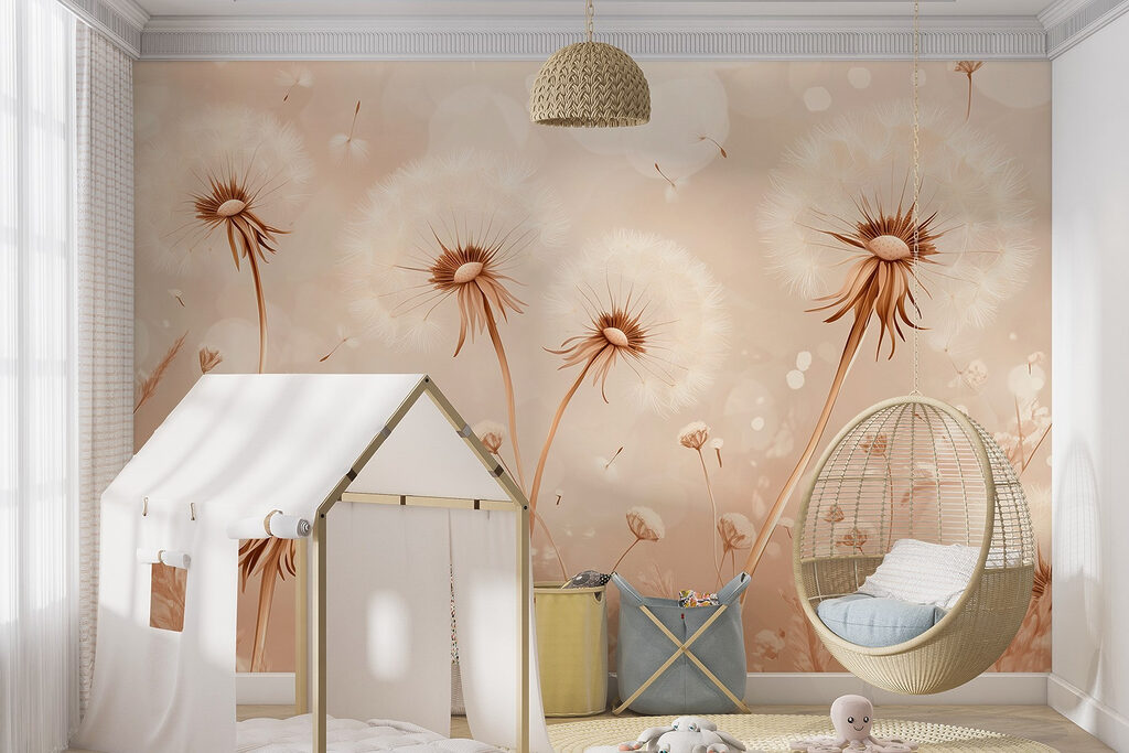 Dandelions dancing in the gentle breeze