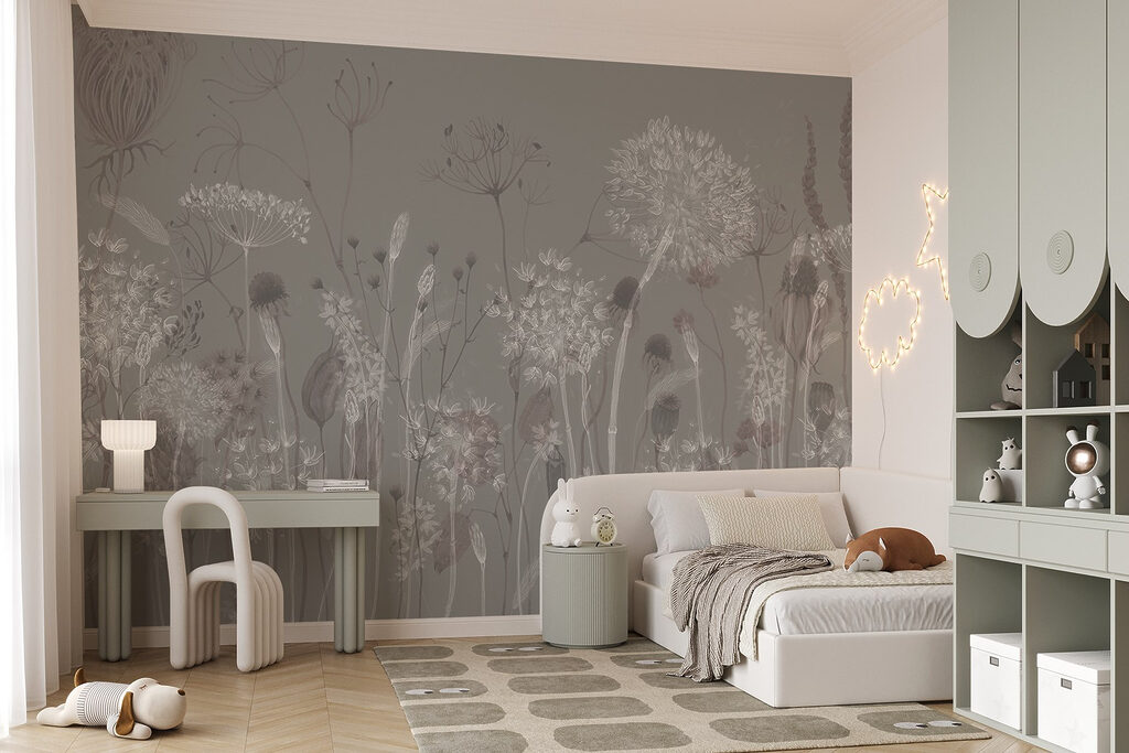 Whimsical floral bouquet in muted tones