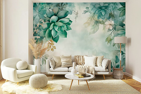 Pittura di piante e fiori verdi Pittura di piante e fiori verdi