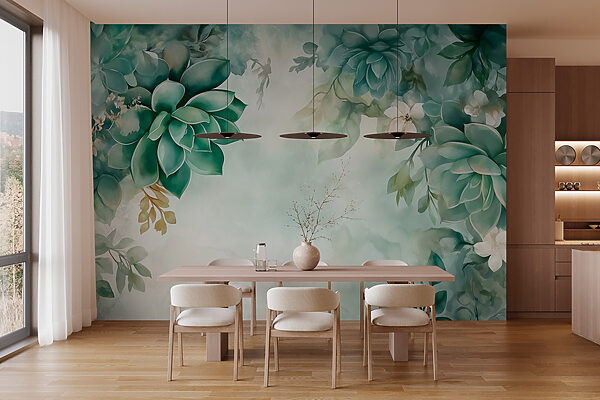 Pittura di piante e fiori verdi Pittura di piante e fiori verdi