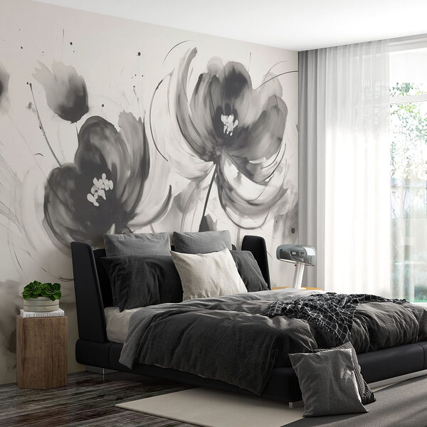 Pittura di fiori su una superficie bianca Pittura di fiori su una superficie bianca
