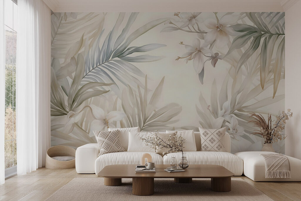 Delicate blooms amidst lush greenery