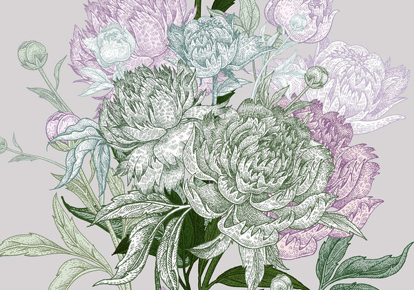 Vibrante illustrazione floreale con dettagli Vibrante illustrazione floreale con dettagli