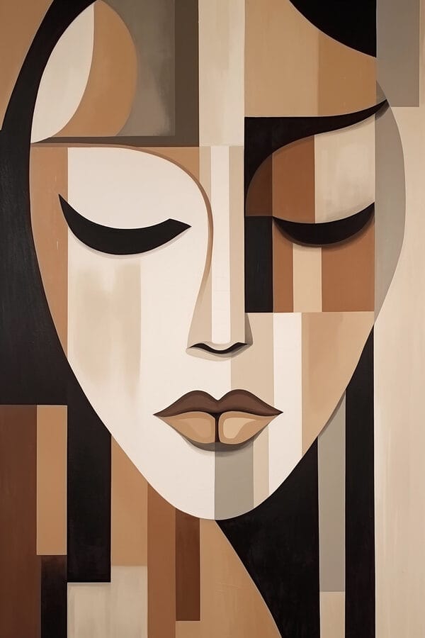 Painting of a woman's face Painting of a woman's face