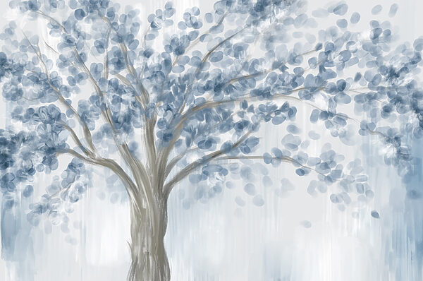 Albero con foglie blu Albero con foglie blu