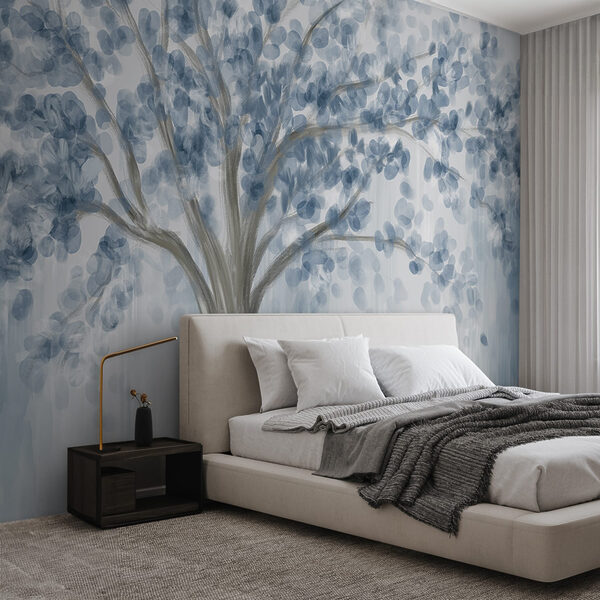 Albero con foglie blu Albero con foglie blu