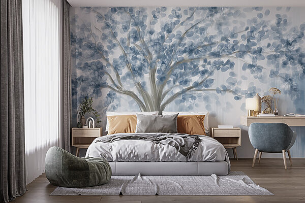 Albero con foglie blu Albero con foglie blu