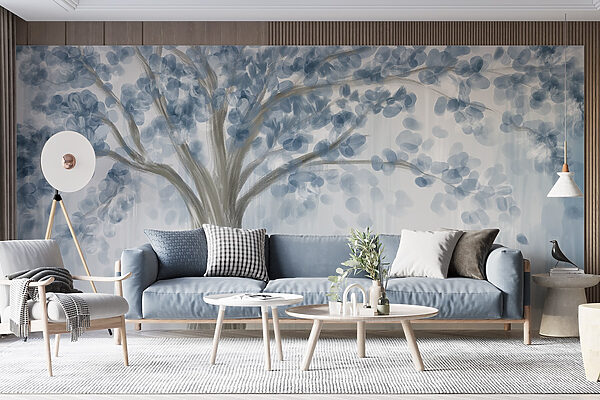 Albero con foglie blu Albero con foglie blu