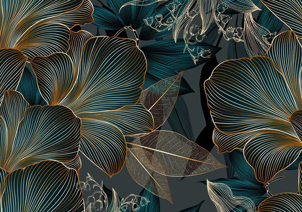Elegante design floreale in tonalità scure Elegante design floreale in tonalità scure