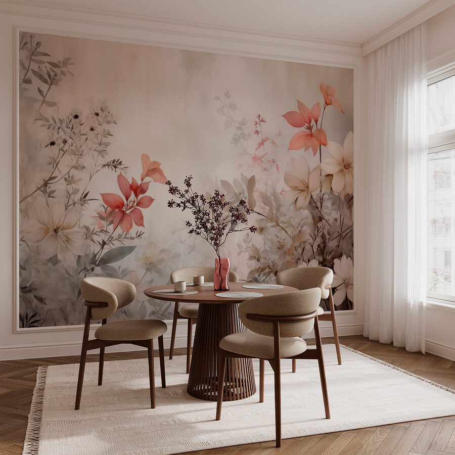 Pittura di fiori su una parete