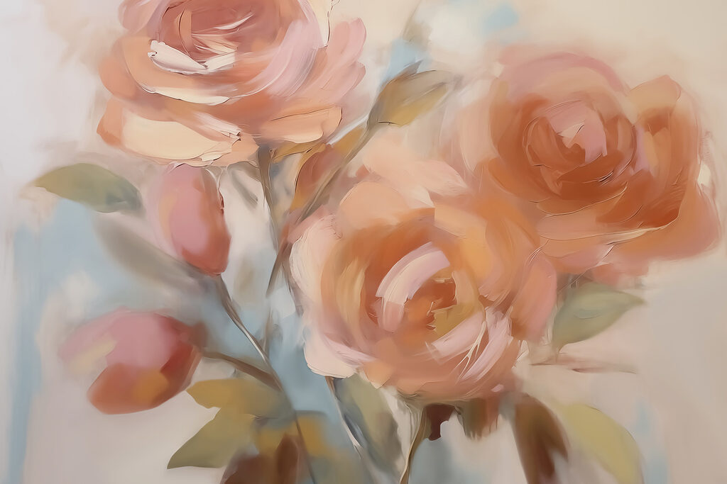 Pittura di fiori su una superficie bianca Pittura di fiori su una superficie bianca