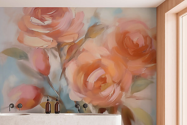 Pittura di fiori su una superficie bianca Pittura di fiori su una superficie bianca