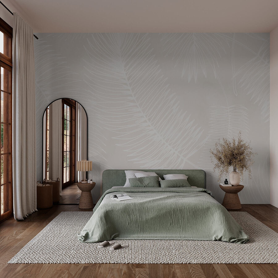 Disegno bianco di foglie