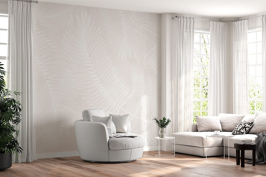 Disegno bianco di foglie