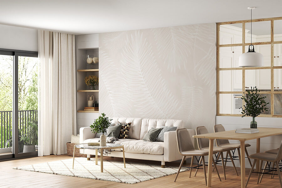 Disegno bianco di foglie
