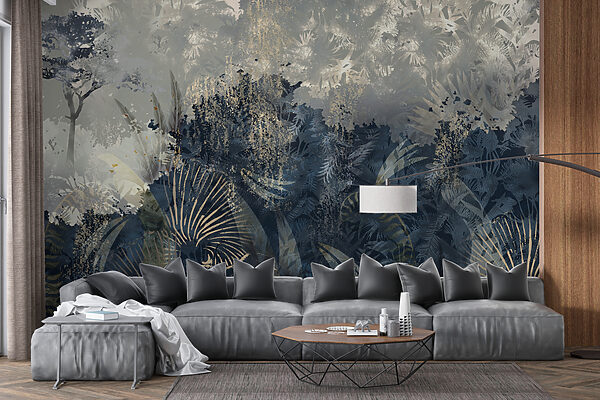 Foresta serena con texture stratificate Foresta serena con texture stratificate