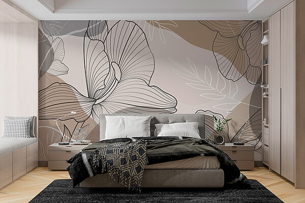 Elegante disegno di linee floreali. Elegante disegno di linee floreali.