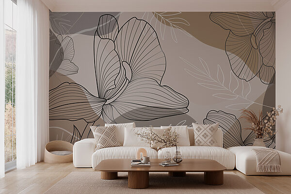 Elegante disegno di linee floreali. Elegante disegno di linee floreali.