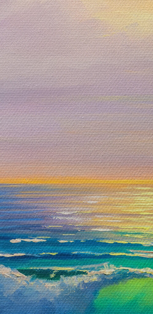 Painting of a beach with waves Painting of a beach with waves