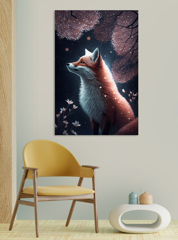 Fox looking up at the sky