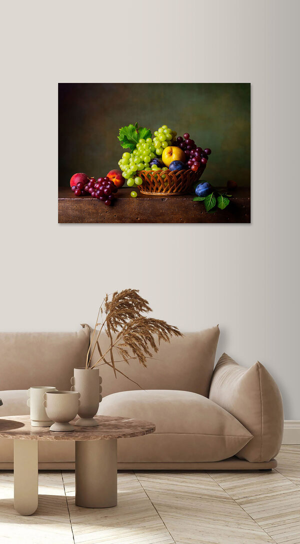 Basket of fruit on a table