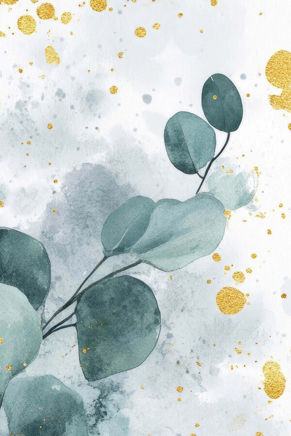 Watercolor painting of a branch with leaves Watercolor painting of a branch with leaves