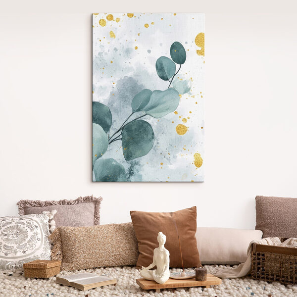 Watercolor painting of a branch with leaves Watercolor painting of a branch with leaves