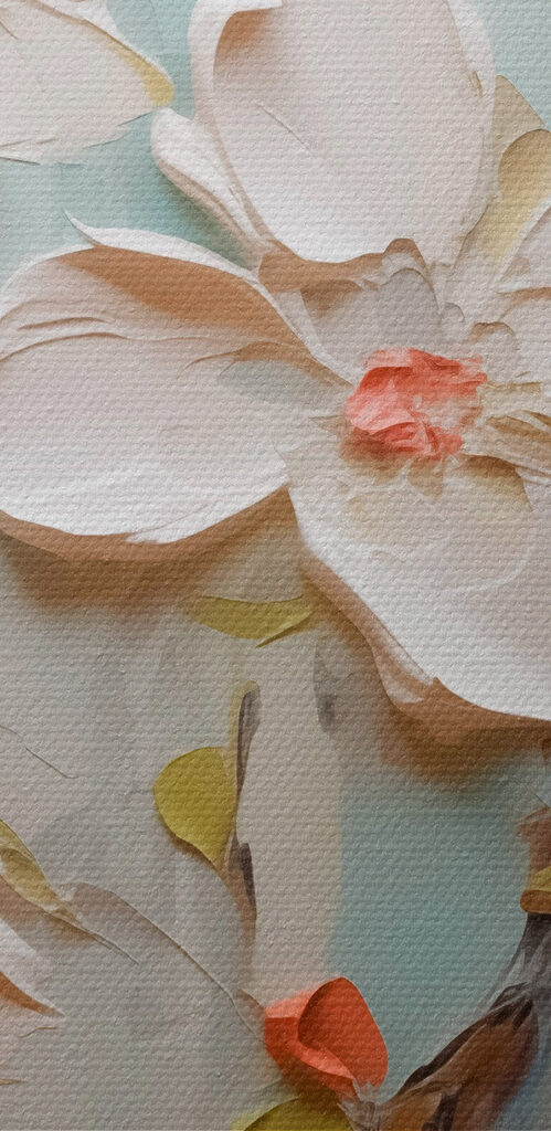 Painting of flowers on a blue background Painting of flowers on a blue background