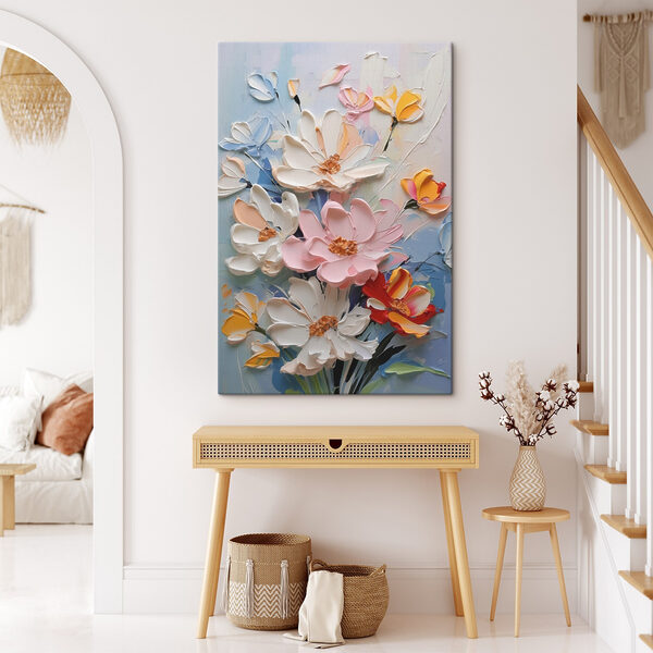 Painting of flowers on a wall