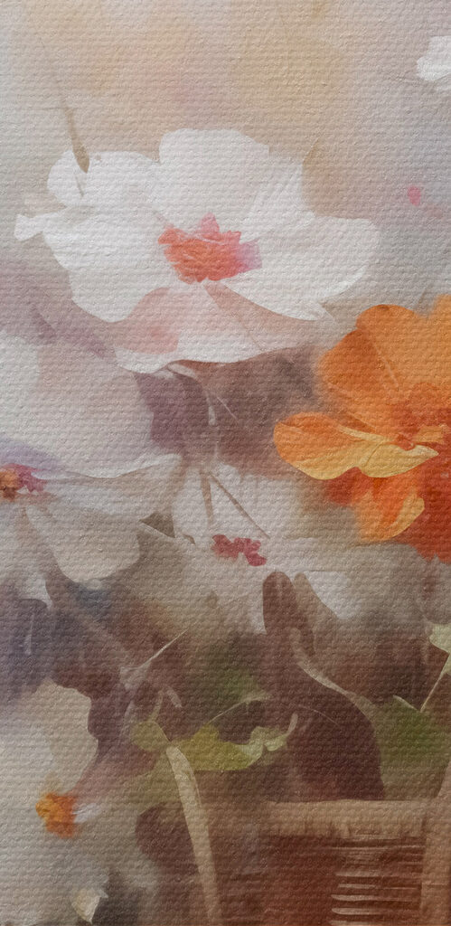 Painting of flowers in a basket