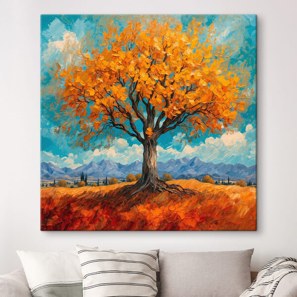 Quadri Quadri Dipinto raffigurante un albero con foglie gialle (COD: s42263)