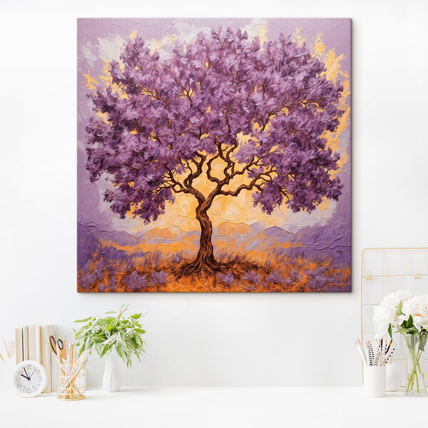 Quadri Quadri Dipinto raffigurante un albero con foglie viola (COD: s42272)