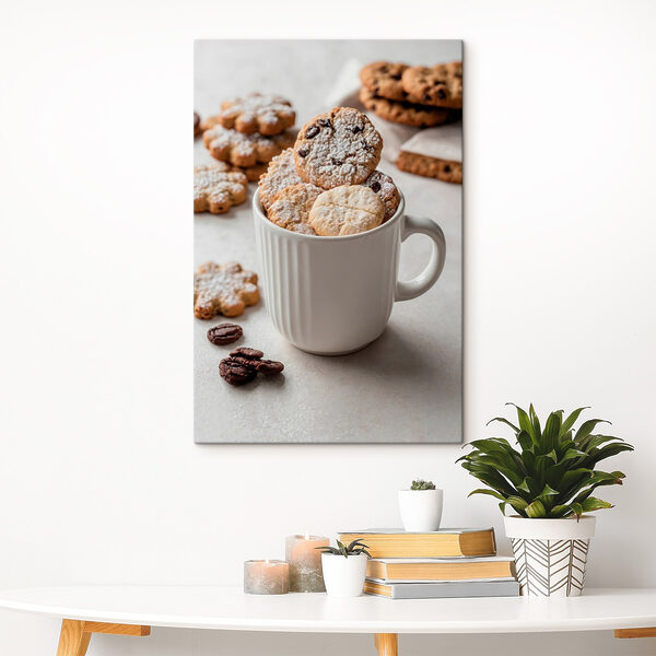 Cup of cookies with powdered sugar