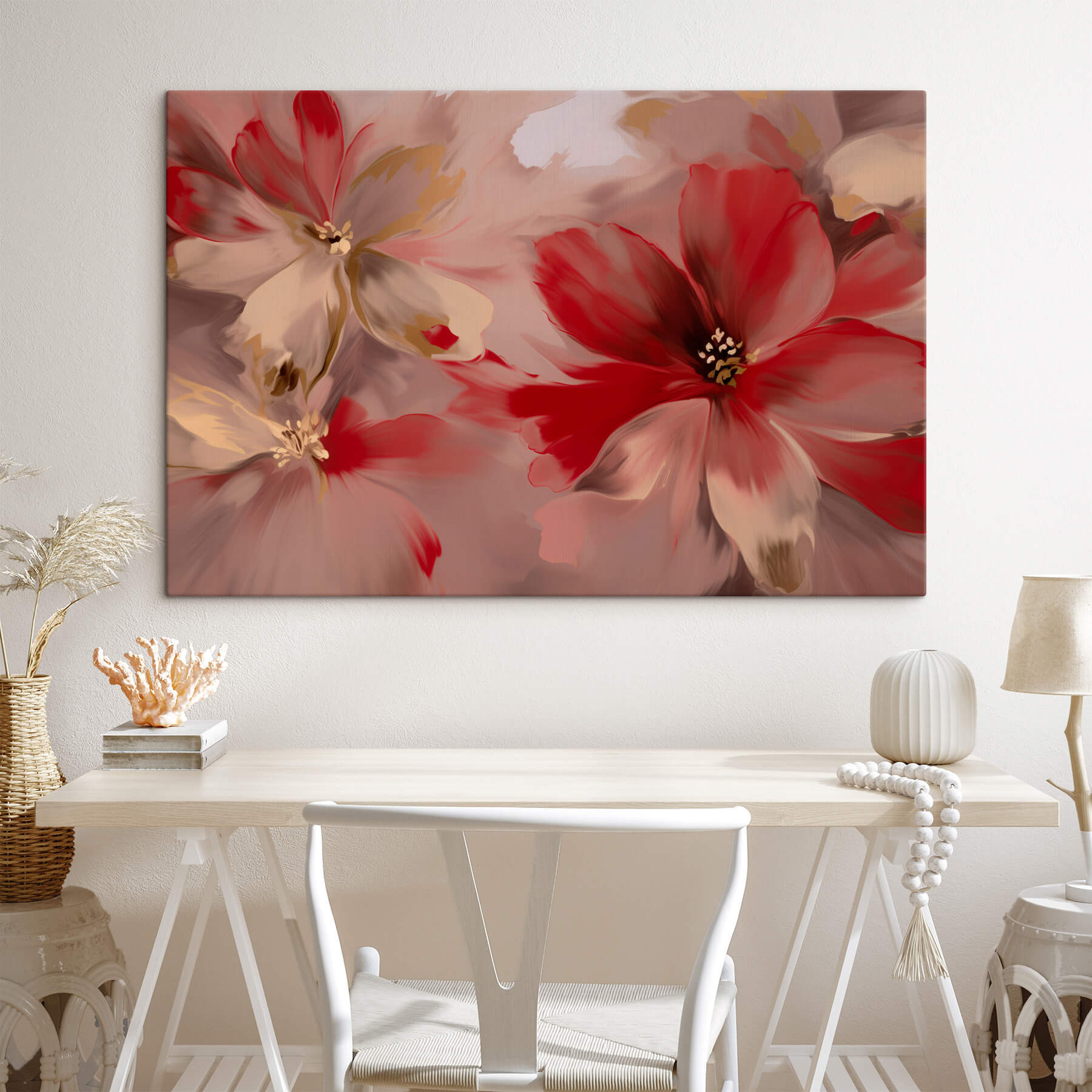 Blooming flowers in soft hues