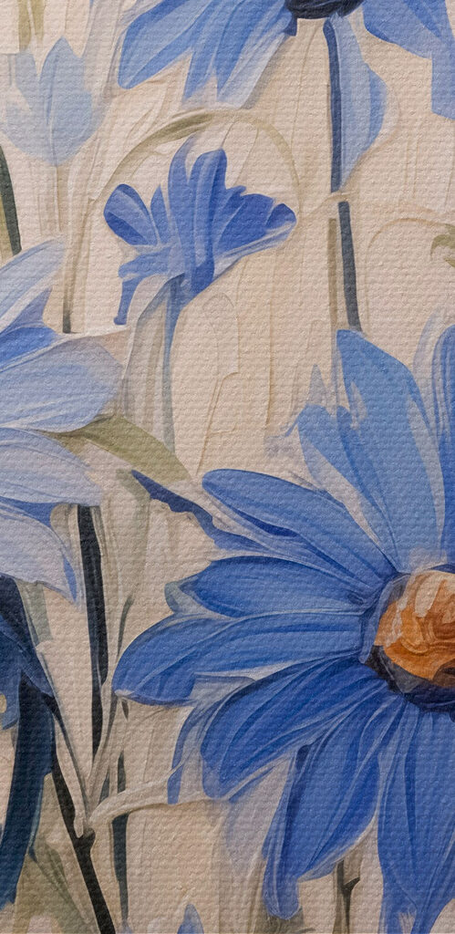 Painting of blue flowers Painting of blue flowers