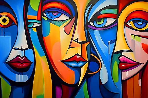 Painting of faces and lips Painting of faces and lips