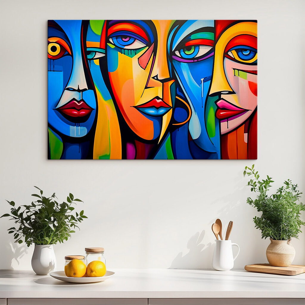 Painting of faces and lips Painting of faces and lips