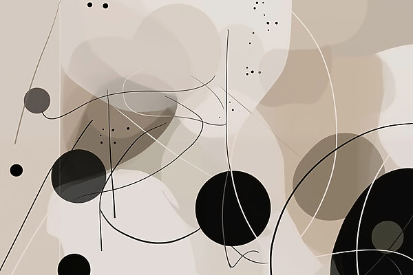 Black and white circles and lines Black and white circles and lines