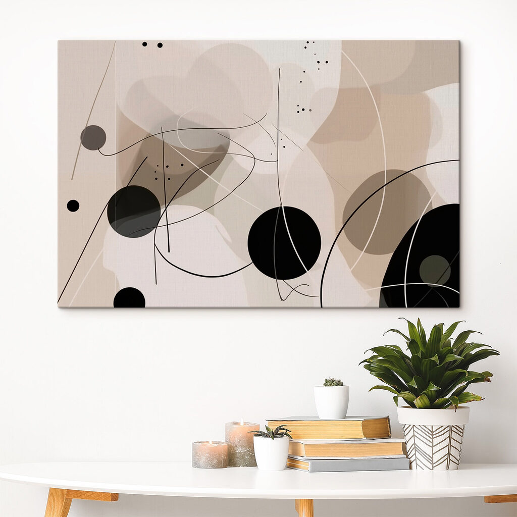 Black and white circles and lines Black and white circles and lines