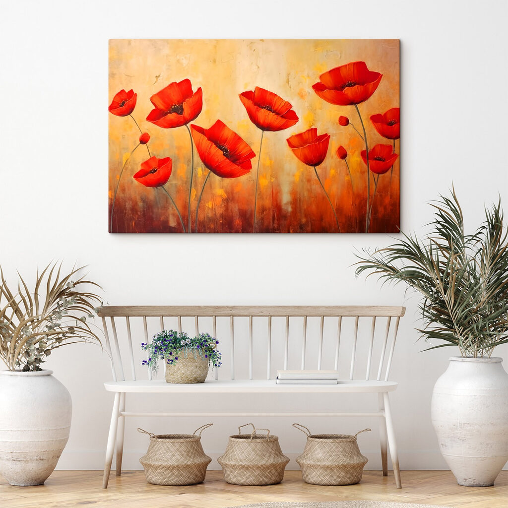 Painting of red flowers Painting of red flowers