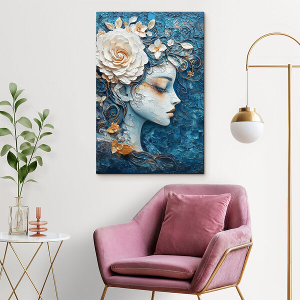 Quadri Dipinto raffigurante una donna con dei fiori tra i capelli (COD: s42495) Quadri Quadri Dipinto raffigurante una donna con dei fiori tra i capelli (COD: s42495)