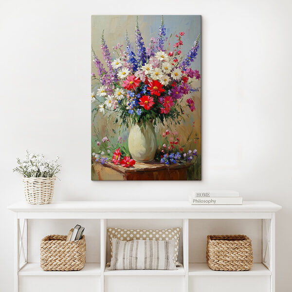 Quadri Dipinto raffigurante un vaso di fiori (COD: s42498) Quadri Quadri Dipinto raffigurante un vaso di fiori (COD: s42498)