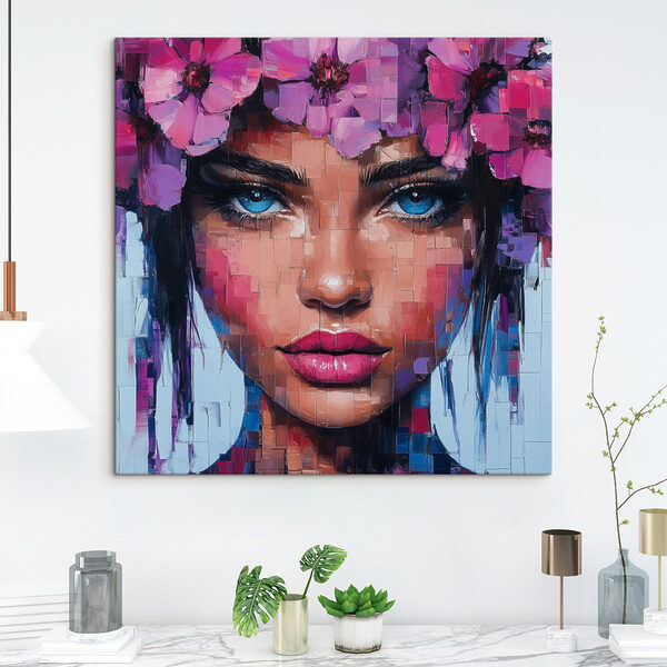 Quadri Dipinto raffigurante una donna con dei fiori tra i capelli (COD: s42504) Quadri Quadri Dipinto raffigurante una donna con dei fiori tra i capelli (COD: s42504)