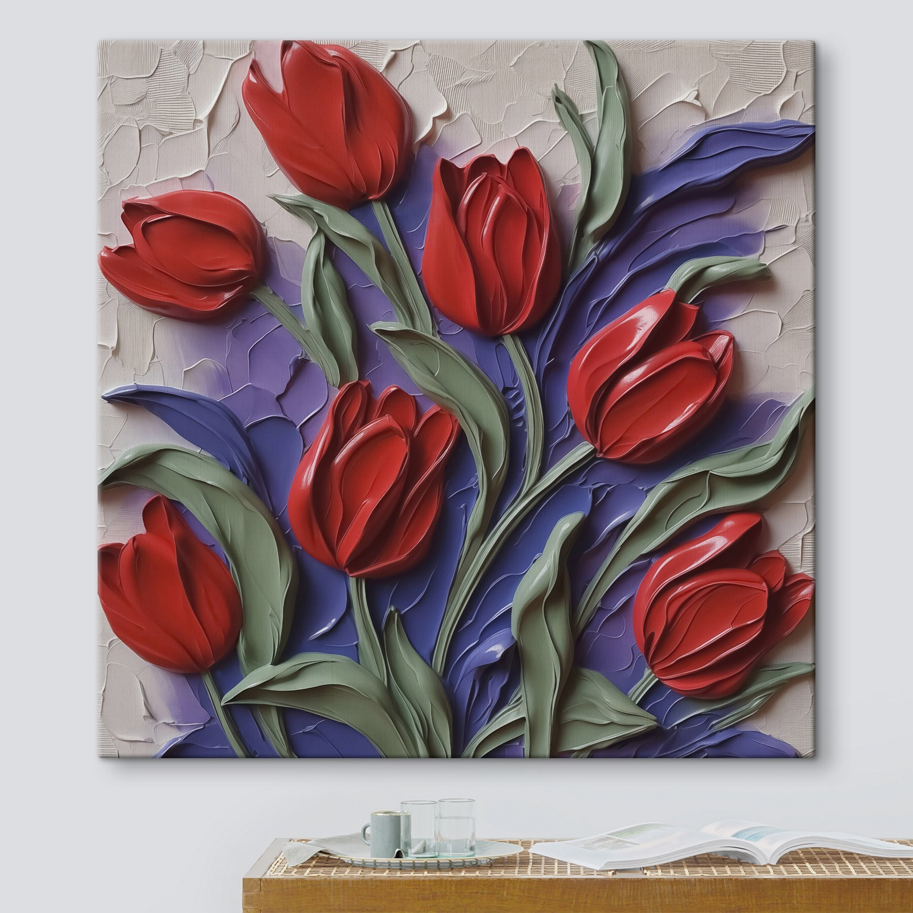 Painting of red flowers Painting of red flowers