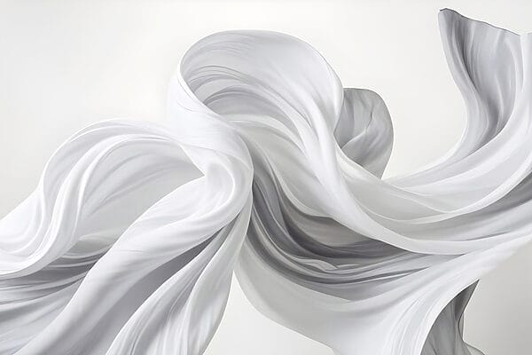 White fabric in the air