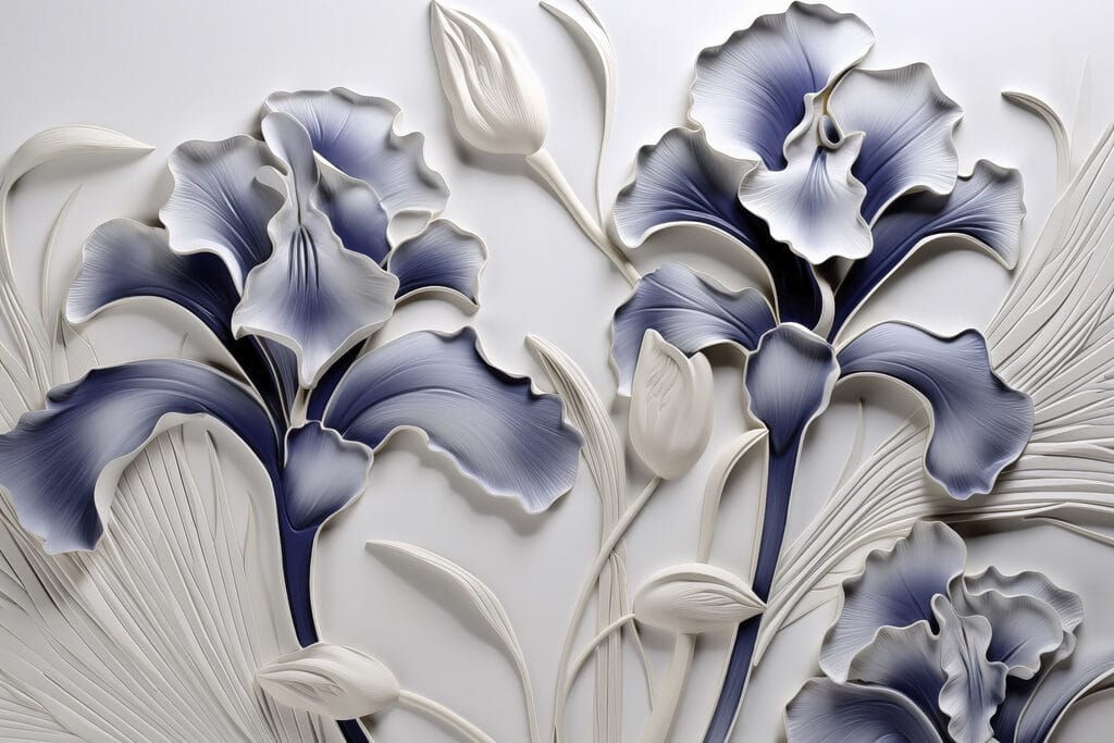 Arte da parete con fiori e foglie Arte da parete con fiori e foglie