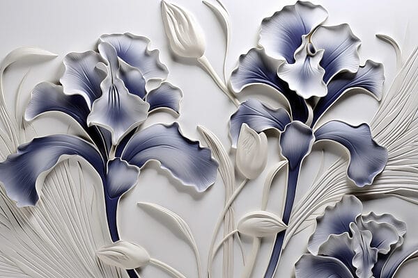 Arte da parete con fiori e foglie Arte da parete con fiori e foglie