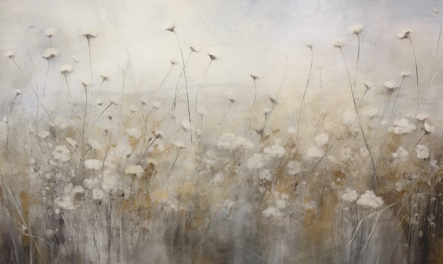 Pittura di fiori bianchi